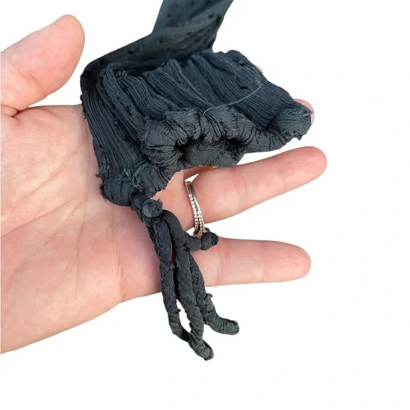 Free People Dahlia Deep Teal Clip Dot Peasant Drop Waist Mini Dress - Picture 6 of 7